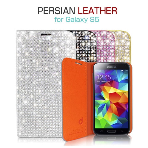 【訳あり アウトレット】 GALAXY S5 ケース DreamPlus Persian Leather Diary（ペルシャンレザーダイアリー）合成皮革 ラインストーン ポリカーボネート