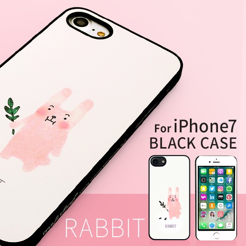 【訳あり アウトレット】iPhone7 ケース Dparks ブラックケース ラビット（ディーパークス）アイフォン カバー