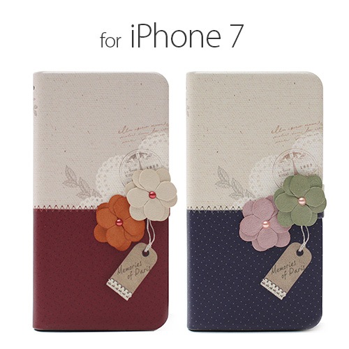 【訳あり アウトレット】 iPhone 8 / 7ケース 手帳型 Happymori Memories of Paris Diary（ハッピーモリ メモリーズオブパリ ダイアリー）アイフォン カバー 