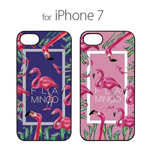 【訳あり アウトレット】 iPhone SE (第3世代) ケース カバー Dparks ブラックケース FLAMINGO SQUARE [iPhone SE3/SE2/8/7]