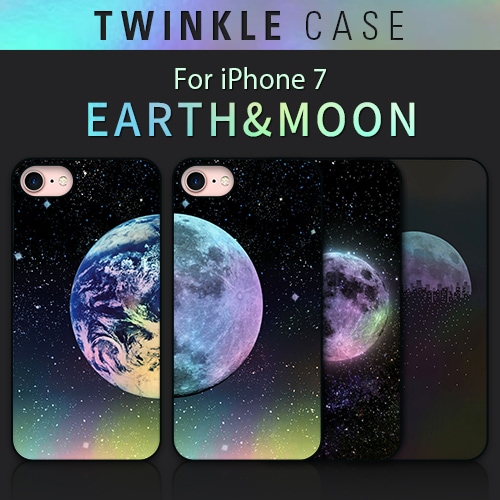 【訳あり アウトレット】 iPhone SE 第2世代 (SE2) / 8 / 7 ケース Dparks Twinkle Case Earth＆Moon