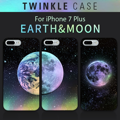 【訳あり アウトレット】 iPhone 8 Plus / 7 Plus ケース Dparks Twinkle Case Earth＆Moon（ディーパークス トゥインクルケース アース アンド ムーン）アイフォン カバー