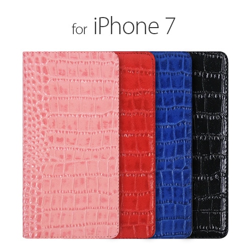【訳あり アウトレット】iPhone7 ケース 手帳型 GAZE Vivid Croco Diary(ゲイズ ビビッドクロコダイアリー)アイフォン 本革 カバー