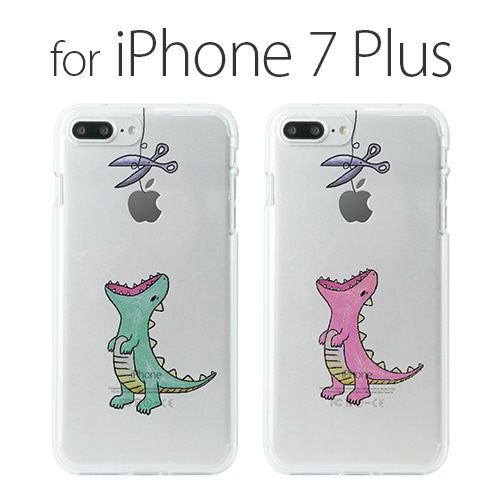 【訳あり アウトレット】 iPhone 8 Plus / 7 Plus ケース Dparks ソフトクリアケース はらぺこザウルス（ディーパークス）アイフォン カバー 恐竜