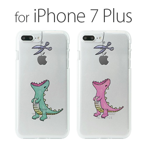 【訳あり アウトレット】 iPhone 8 Plus / 7 Plus ケース Dparks ソフトクリアケース はらぺこザウルス（ディーパークス）アイフォン カバー 恐竜