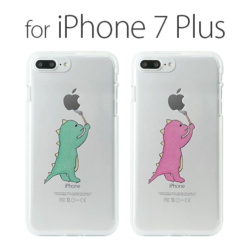 【訳あり アウトレット】 iPhone 8 Plus / 7 Plus ケース Dparks ソフトクリアケース お絵かきザウルス（ディーパークス）アイフォン カバー 恐竜