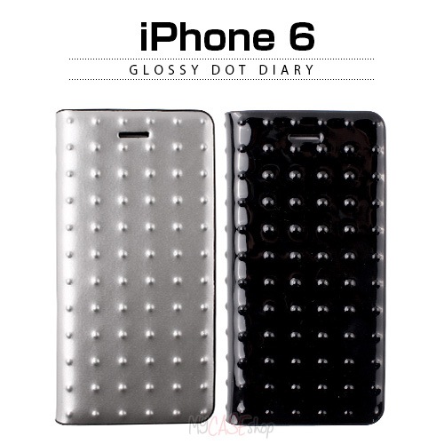 【訳あり アウトレット】 iPhone SE (第3世代) ケース カバー 手帳型 本革 GAZE Glossy Dot Diary [for iPhone SE3/SE2/8/7/6s/6]