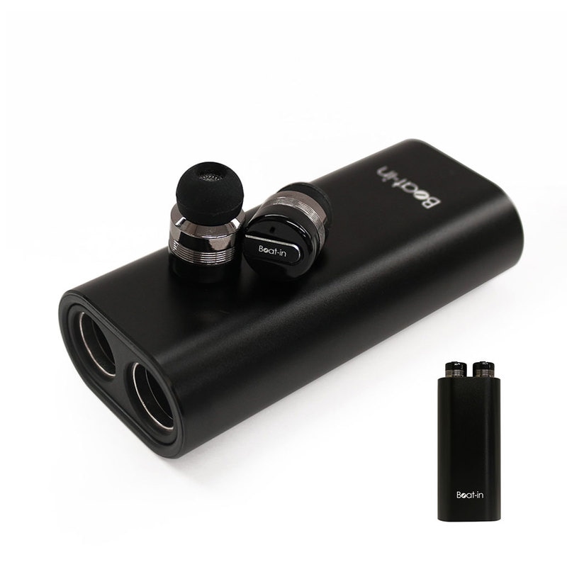 【訳あり アウトレット】 ブルートゥース イヤホン 完全ワイヤレスイヤホン コードレス イヤフォン Beat-in Power Bank Black Edition（ビートイン パワーバンク ブラック