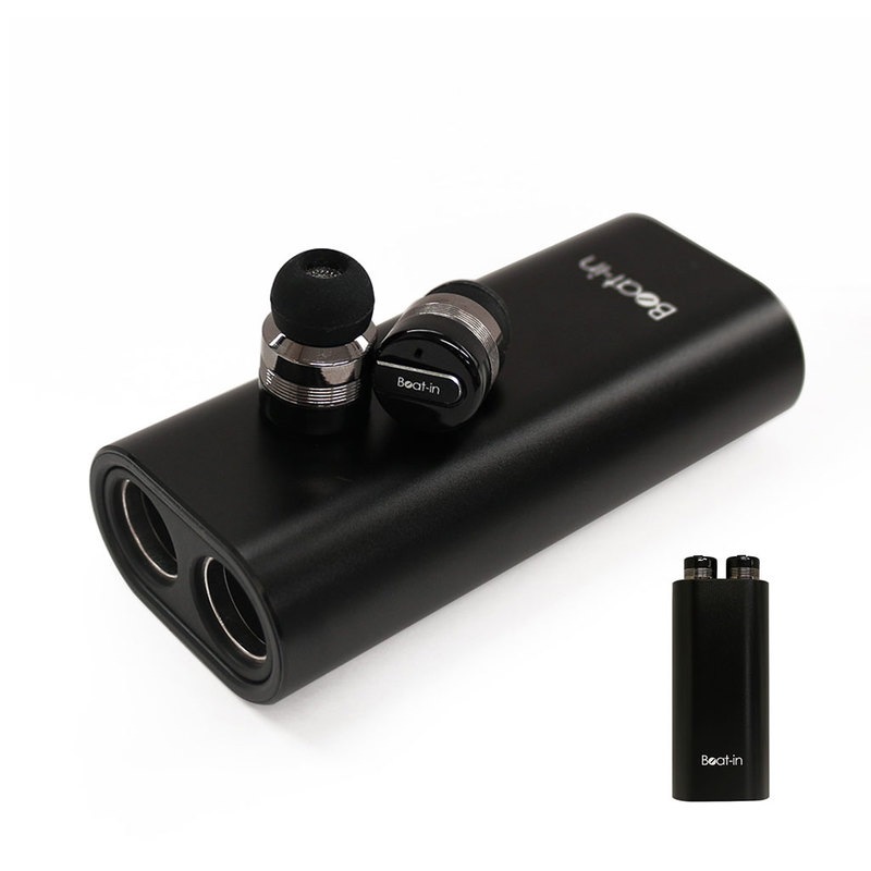 【訳あり アウトレット】 ブルートゥース イヤホン 完全ワイヤレスイヤホン コードレス イヤフォン Beat-in Power Bank Black Edition（ビートイン パワーバンク ブラックエディション）モバイルバッテリー付き 超小型 左右独立 完全独立 無線イヤホン Bluetooth