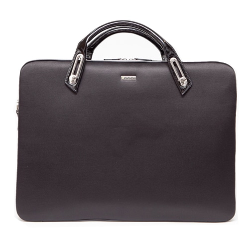 80%OFF【訳あり アウトレット】abbi PCバッグ ミッシェル・サテンブリーフケース L Black (17インチまで対応) 