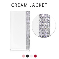 【訳あり アウトレット】 iPhone XS / X ケース iPhone XR ケース DreamPlus Cream Jacket 手帳型 本革 （ドリームプラス クリームジャケット）アイフォン レザー ラインストーン カバー5インチ
