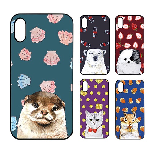 【訳あり アウトレット】 iPhone XS / X ケース Dparks ブラックケース アニマル＆フード