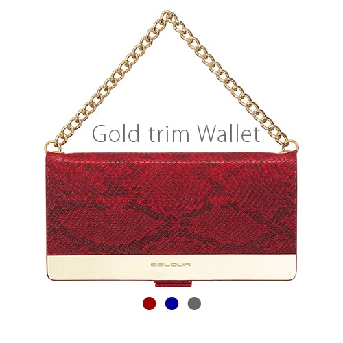 【訳あり アウトレット】 iPhone SE (第3世代) ケース カバー 手帳型 Eblouir Gold trim Wallet [iPhone SE3/SE2/8/7]