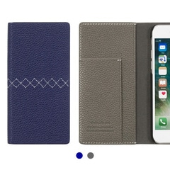 【訳あり アウトレット】 iPhone SE (第3世代) ケース カバー 手帳型 本革 Eblouir Zigzag Diary [iPhone SE3/SE2/8/7]