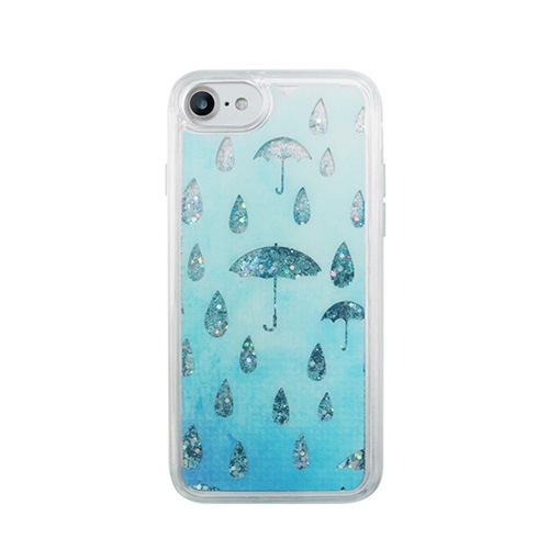【訳あり アウトレット】 iPhone SE 第2世代 se2 ケース iPhone 8/7ケース icover Sparkle case Raining day（アイカバー スパークルケース レイニングデー）キラキラ ラメ 流れる グリッター 動く アイフォン カバー 4.7インチ
