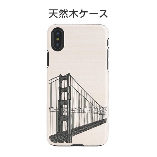 【訳あり アウトレット】 iPhone XS / X ケース 天然木 Man&Wood Hand Bridge（マンアンドウッド ハンドブリッジ）アイフォン カバー 木製