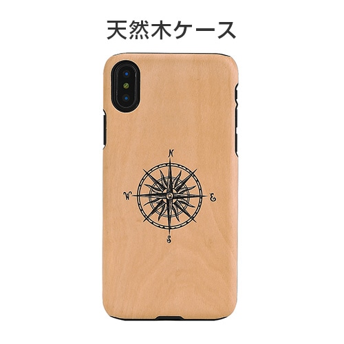 【訳あり アウトレット】 iPhone XS / X ケース 天然木 Man&Wood Compass（マンアンドウッド コンパス）アイフォン カバー 木製