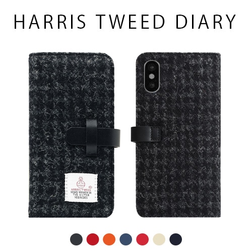 【訳あり アウトレット】 iPhone XS / X ケース SLG Design Harris Tweed Diary （ハリスツイードダイアリー） 手帳型 / 本革 / ハリスツイード 