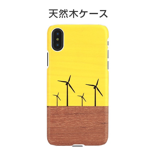 【訳あり アウトレット】 iPhone XS / X ケース 天然木 Man&Wood Yellow Wind（マンアンドウッド イエローウィンド）アイフォン カバー 木製