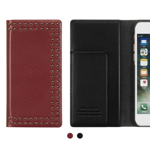 【訳あり アウトレット】 iPhone SE (第3世代) ケース カバー 手帳型 本革 Eblouir Dot Studs Diary [iPhone SE3/SE2/8/7]