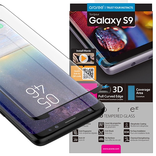 Galaxy S9 ガラスフィルム Galaxy S9＋ ガラスフィルム araree 液晶保護 ガラスフィルム Core Platinum（アラリー コアプラチナム）ギャラクシー エスナイン 全面保護 液晶保護 強化ガラス SC-02K SC-03K SCV38 SCV39