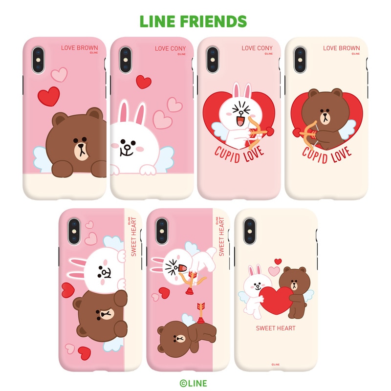 iPhone XS / X ケース iPhone XS Max ケース iPhone XR ケースLINE FRIENDS DUAL GUARD CUPID LOVE（ラインフレンズ デュアルガード キューピッドラブ）アイフォン カバー