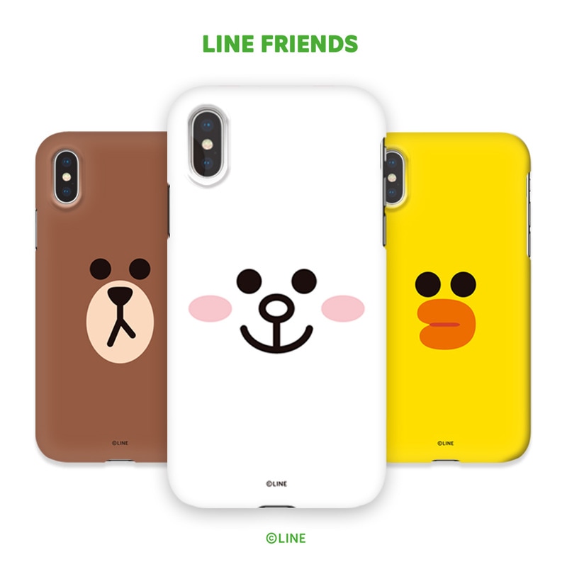 iPhone XS / X ケース iPhone XS Max ケース iPhone XR ケースLINE FRIENDS SLIM FIT FACE（ラインフレンズ スリムフィット フェイス）アイフォン カバー