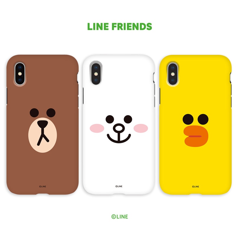iPhone XS / X ケース iPhone XS Max ケース iPhone XR ケースLINE FRIENDS DUAL GUARD FACE(ラインフレンズ デュアルガード フェイス)アイフォン カバー