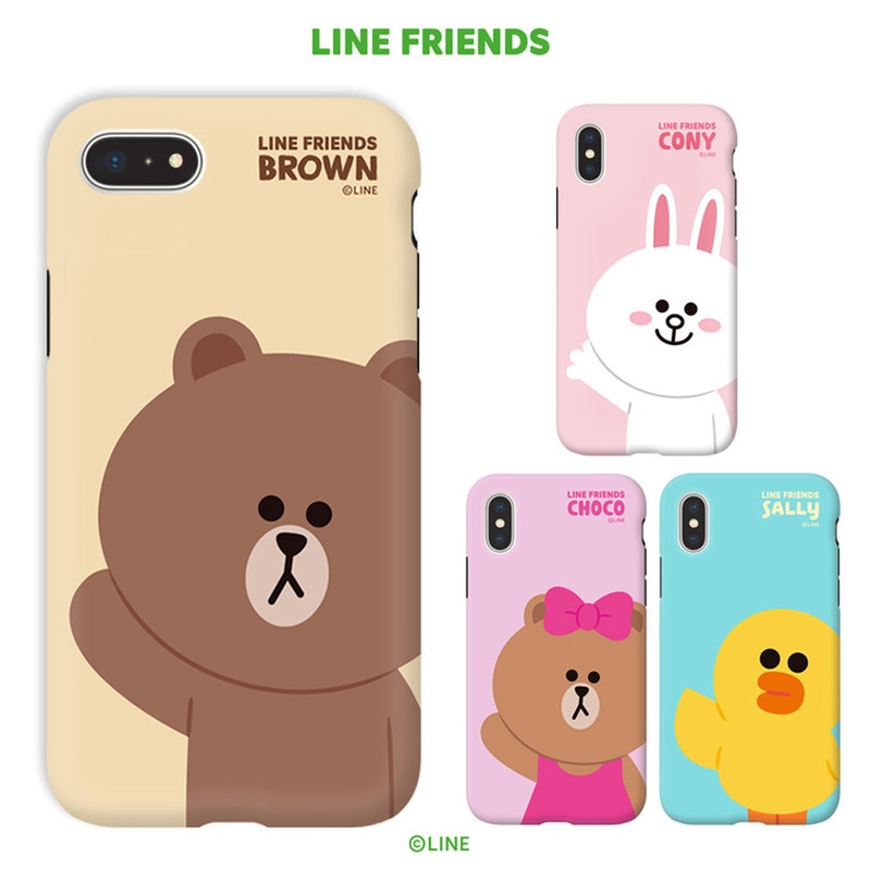 iPhone SE (第3世代) ケース カバー LINE FRIENDS DUAL GUARD ベーシック [iPhone SE3/SE2/XS/X/XS Max/XR]