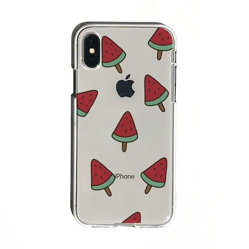 iPhone XS / X ケース iPhone XR ケース Dparks ソフトクリアケース スイカアイス（ディーパークス）アイフォン カバー