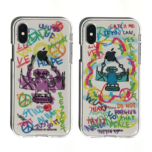 iPhone XS / X ケース iPhone XR ケース Dparks ソフトクリアケース 落書き（ディーパークス）アイフォン カバー