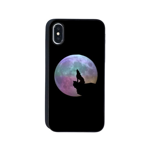 iPhone XS / X ケース Dparks Twinkle Case シルエットムーン オオカミ（ディーパークス トゥインクルケース）アイフォン カバー ホログラム