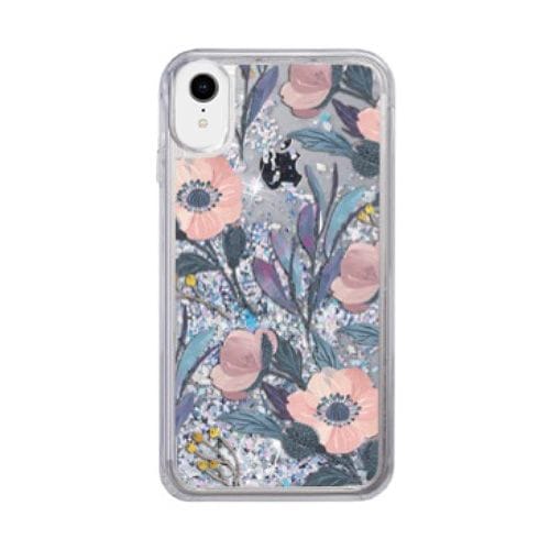 iPhone XR ケース icover Sparkle case Cyan Garden（アイカバー スパークルケース シアンガーデン）キラキラ ラメ 流れる グリッター 動く アイフォン カバー