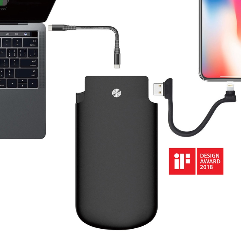 モバイルバッテリー 10000mAh Zikko PowerBag Pro（ジコ パワーバッグプロ）スマートフォン iPhone MacBook 充電器 42W 急速充電 USBハブ付き データ送受信可 MFi規格 ライトニングケーブル付き  PSE表示 テレワーク 在宅勤務
