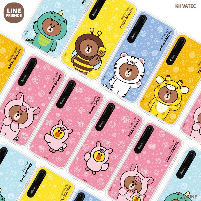 iPhone SE (第3世代) ケース カバー LINE FRIENDS JUNGLE BROWN LIGHT UP CASE [iPhone SE3/SE2/XS/X/XS Max/XR/8/7]