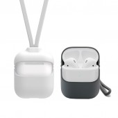AirPods 2 ケース AirPods ケース Capsule 2way ストラップ付き Lead Trend airpods カバー 耐衝撃保護 ソフト シリコン素材 2種 ストラップ付き ショート ロング