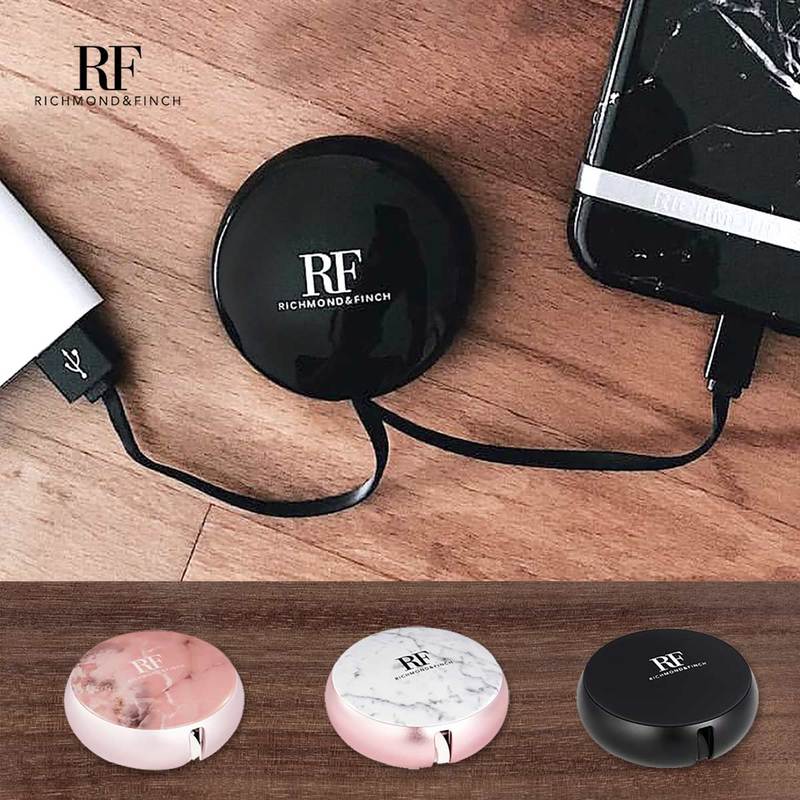ライトニングケーブル Richmond & Finch CABLE WINDER(リッチモンドアンドフィンチ ケーブルワインダー)巻き取り 収納ケース iPhone 充電 データ転送 Lightning 大理石風