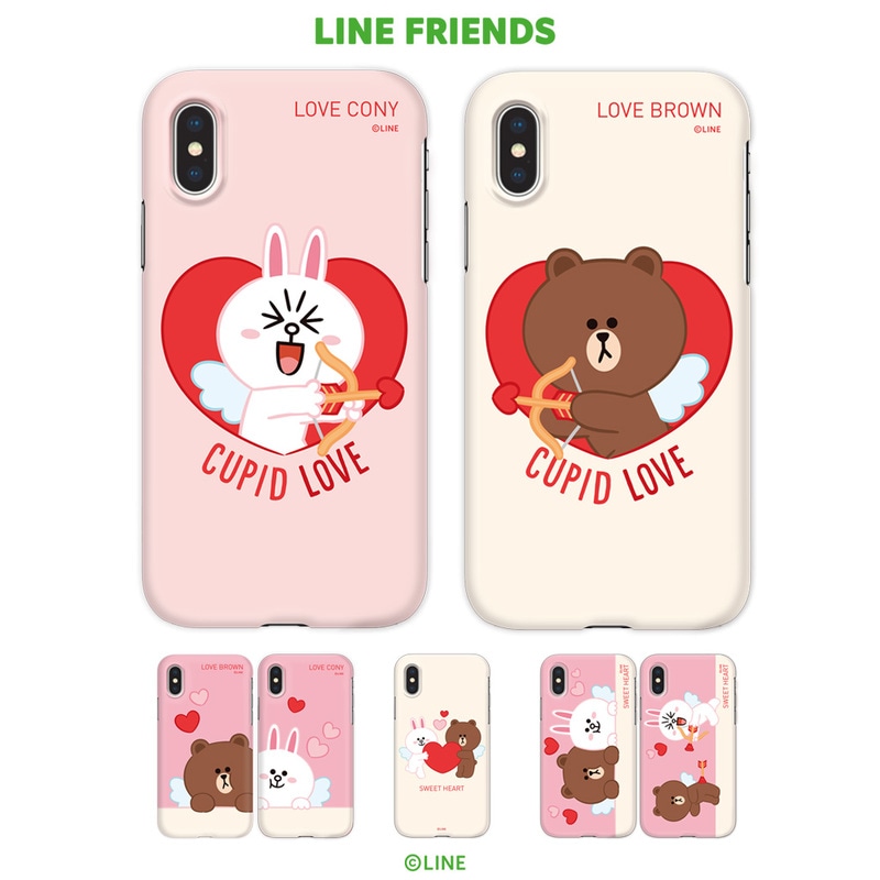 【訳あり アウトレット】 iPhone 11 Pro / iPhone 11 Pro Max / iPhone 11 ケース iPhone XS / X ケース iPhone XS Max ケース iPhone XR ケースLINE FRIENDS SLIM FIT CUPID LOVE（ラインフレンズ スリムフィット キューピッドラブ）アイフォン カバー