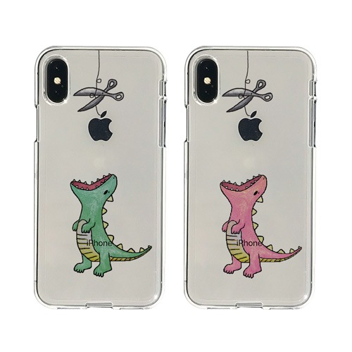 【訳あり アウトレット】 iPhone 11 Pro Max / X / XS Max ケース Dparks ソフトクリアケース はらぺこザウルス 恐竜 