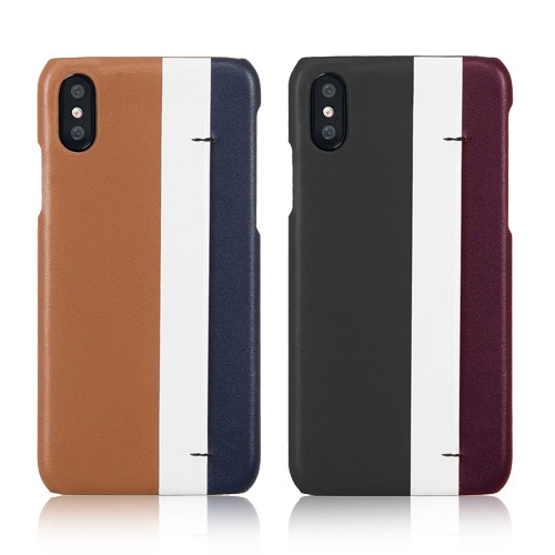 【訳あり アウトレット】 iPhone XS / X ケース本革 Eblouir Stripe Bar（エブルイ ストライプバー）アイフォン カバー レザー