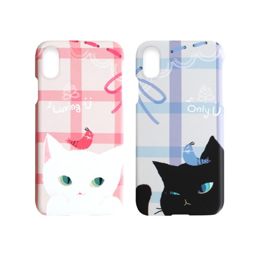 【訳あり アウトレット】 iPhone XS / X ケース iPhone XS Max ケース iPhone XR ケースHappymori Cat Couple Bar（ハッピーモリ キャットカップル バー）アイフォン カバー