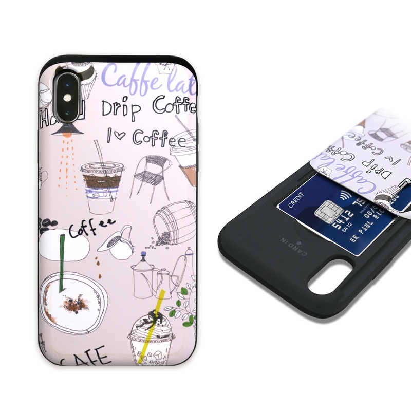 【訳あり アウトレット】iPhone XS / X ケース iPhone XR ケース Happymori Card slide Americano（ハッピーモリ カードスライド アメリカーノ）アイフォン カバー スライド式 カード収納 