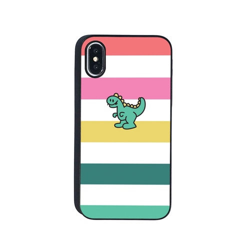 【訳あり アウトレット】 iPhone XS / X ケース Dparks ブラックケース ミニザウルスボーダー（ディーパークス）アイフォン カバー