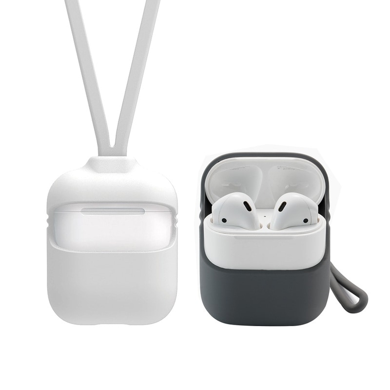 【訳あり アウトレット】 AirPods 2 ケース AirPods ケース Capsule 2way ストラップ付き Lead Trend airpods カバー 耐衝撃保護 ソフト シリコン素材 2種 ストラップ付き ショート ロング