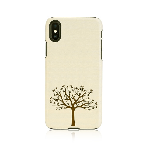 【訳あり アウトレット】 iPhone XS / X ケース天然木 Man&Wood Apple tree（マンアンドウッド アップルツリー）アイフォン カバー 木製