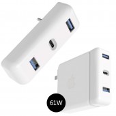 HyperDrive Apple 61W 電源アダプタ用 USB-C Hub [MacBook Pro 13インチ Apple純正電源アダプタ 拡張] HYPER++|Hyper|ブランド