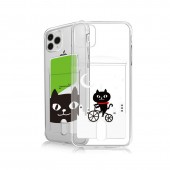[iPhone 11 Pro / 11 用] ネコマンジュウ カード収納 クリアケース カバー 公式ライセンス品