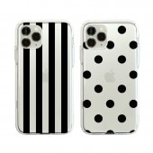 【iPhone 11 Pro Max ケース】Dparks ソフトクリアケース ストライプ/ ドット