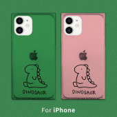 iPhone SE (第3世代) ケース カバー AKAN ソフト スクエアケース ダイナソー [iPhone SE3/SE2/12 mini/12 Pro/12/11/8/7]