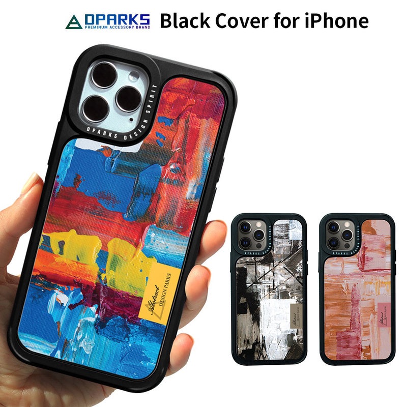 iPhone 12 mini / iPhone 12 Pro / 12  対応 ケース Dparks BLACK COVER ペインティング 背面カバー型 [ 画面・カメラ保護設計 四隅のクッションが衝撃吸収 ]